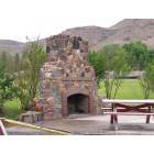 Elsinore: Rock Fireplace behind Elisnore School
