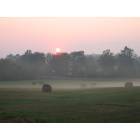 Greeneville: Baileyton town near Greeneville sunrise during hay season