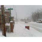 New Straitsville: snow in march of 08 looking down main street toward the main part of town