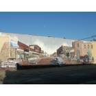 Cushing: A downtown mural. lt portrays Cushing during an earlier time.
