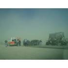 Lancaster: Sandstorm over Lancaster October 2007. Several people was injured, two people died at this terrible car accident