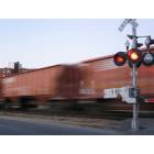 Johnson City: train passing downtown