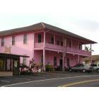 Holualoa: The Pink----KONA HOTEL--1926 is located among the artist building in Holualoa