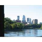 Minneapolis: : The skyline from the river at the U of M.