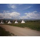 Lander: : Teepees in front of Frontier Town beside museum