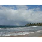 Kihei: Rainbow in the distance (beyond the one-man outrigger)