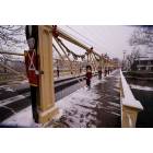 Clinton: Snow Storm at Clinton's Cast & Wrought IronBridge, raised in 1870