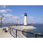 Rockwall: : LIGHT HOUSE AT PIER, WITH DALLAS 1-30 TRAFFIC IN DISTANCE