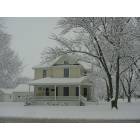 Wauseon: winter in Wauseon, corner of a main intersection