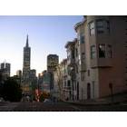 San Francisco: : Summer 2006, shot of a San Francisco residential area, descending into central city.
