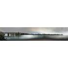 Long Beach: Long Beach bridge and the stretch northeast of. panorama w/ alterations and accents.
