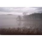 Lock Haven: Fog on the Susquehanna river in Lock Haven, PA
