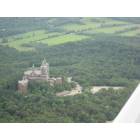 Hartford: Holy Hill Church tower under construction from airplane