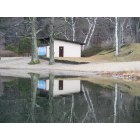 Ashfield: Beach House reflected on Ashfield Lake