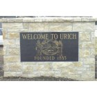 Urich: Welcome to Urich Sign designed and erected by the Urich Inter-Church Council