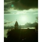 Edgerton: Edgerton Catholic church with Setting Sun