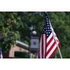 Greeneville: Flag across from First Baptist Church Downtown
