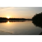 Greenfield: Rising sun over Paint Creek Lake, Greenfield, Ohio