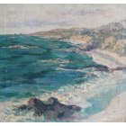 Laguna Beach: : This is a painting titled, Laguna, by Guy Rose. It was painted in the early 1900s.