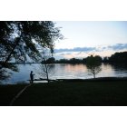 Hendersonville: Man fishing at twilight on Old Hickory lake.