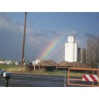 Akron: Rainbow by grain elevators