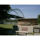 South Sioux City: Veterans Bridge with the old Combination Bridge base in the forefront