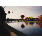 Troy: Balloon launch during an early Strawberry Festival morning.