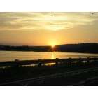 Russellville: Driving across the Lake Dardanelle Bridge at Sunset