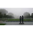 Indianapolis: : View from the Indianapolis Art Museum on a foggy morning.