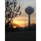 Rogers: Sunsrise on Rogers Water Tower west of Cabella's