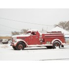 Pecos: Old fire truck in winter, 12-2009