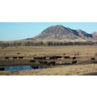 Sturgis: this is the view of Bear Butte from hwy 79 in Sturgis. Bear Butte is three miles north of Sturgis.