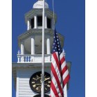 Ashby: Ashby Congregational Chruch and the Town Common Flag on Memorial Day