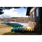 Newton: Canoes and kayaks at the Newton Boathouse in Auburndale