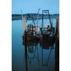 Wellfleet: : Fishing boats at dock in Winter