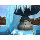 Valdese: The Frozen Fountain in Front of The Waldensia Presbyterian Church