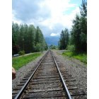 Acme: A railroad runs through the heart of the small town.