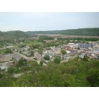 Rushford: Close up of downtown Rushford from the top of the bluff
