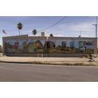 Twentynine Palms: One of 17 different mural's painted on the sides of buildings.   This one is Desert Wildflowers.