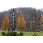 Oil City: this metal oil derrick representation greets travelers as they arrive in oil city from route 8. in it's heyday oil city was headquarters to oil giants pennzoil and quaker state and had a population of over 15,000.