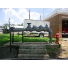 Prentiss: Water pipe in front of in town fire station covered in yes that right duct tape