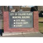 College Place: : City of College Place sign