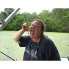 Camp Lake: Marion eating a worm