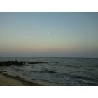 Dennis Port: Moonrise over Nantucket Sound, photo taken at Glendon Rd. Beach