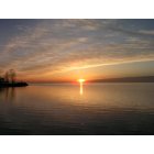Harrison: Morning sunrise on Lake St Clair at Harrison Township Park