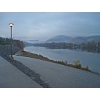 Lock Haven: : View of Susquehanna river upstream in the fall