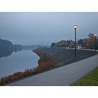 Lock Haven: : View of Susquehanna river upstream in the fall