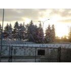 Tukwila: Looking across PAC Hwy. standing in Tukwila Station at Sunrise in the Winter