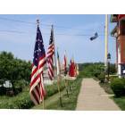 Fairport Harbor: Flags on display at Fairport Harbor Lighthouse festival