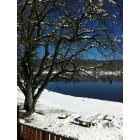 East Sonora-Phoenix Lake: Looking at the lake from deck after snow fell